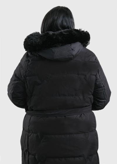 Madel Lielo izmēru melna jaka ar kapuci  - back