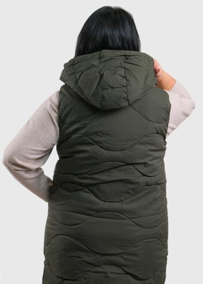 Menna Lielo izmēru haki gara veste - back