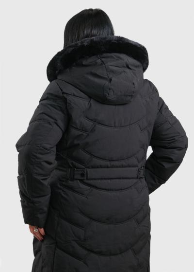 Mariah Lielo izmēru melna gara jaka - back