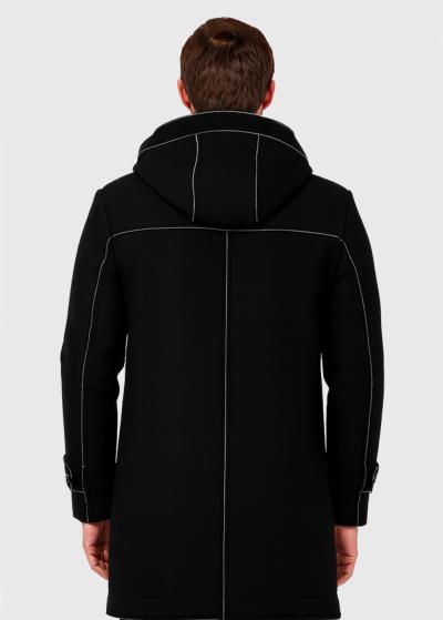 Melns mētelis ar kapuci - back