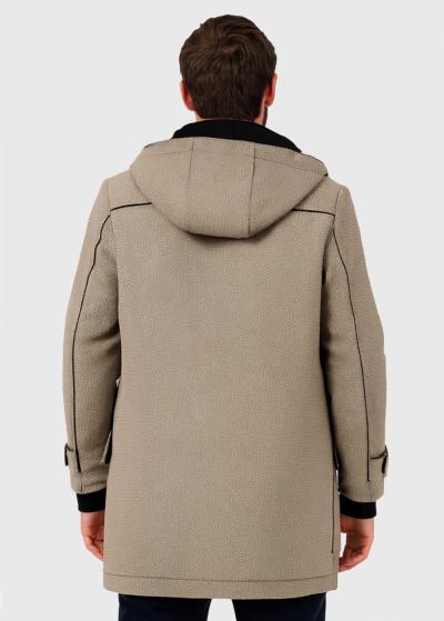 Bēšs mētelis ar kapuci - back