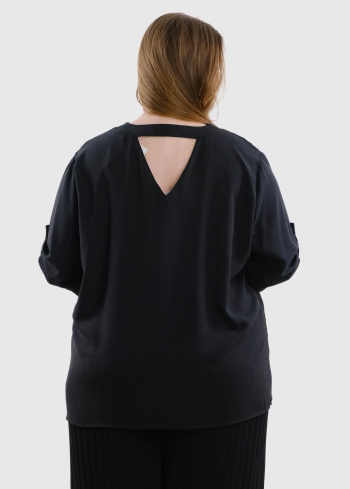 Feliciana черная блуза Большого Размера - back