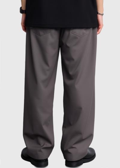 Tumši pelēkas platas bikses - back