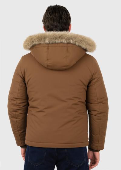 Brūna parka ar kargo tipa kabatām - back