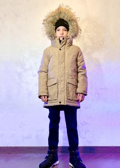 Enes bēša jaka ar kargo tipa kabatām - back