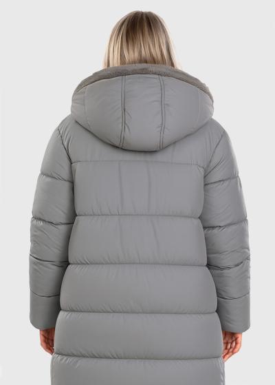 Elena Lielo izmēru pelēka pagarināta jaka - back