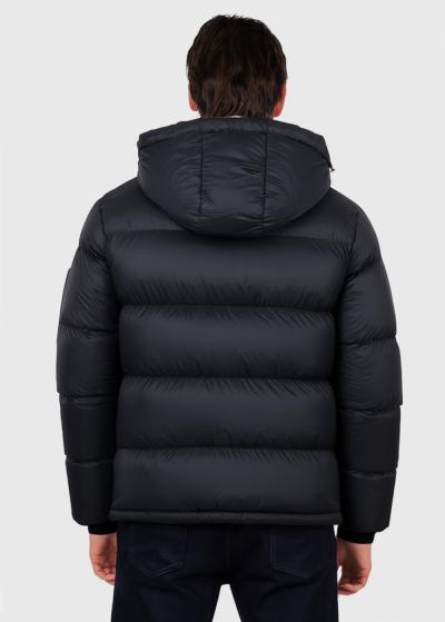 Esad melna īsa jaka ar kapuci - back