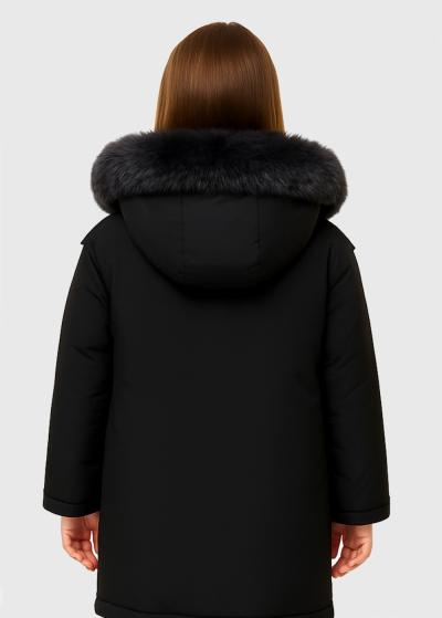 Ebru melna pagarināta jaka  - back