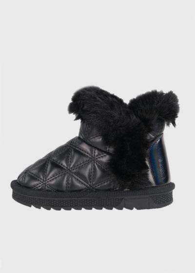 Derya melni zābaki ar kažokādas iešuvumiem - back