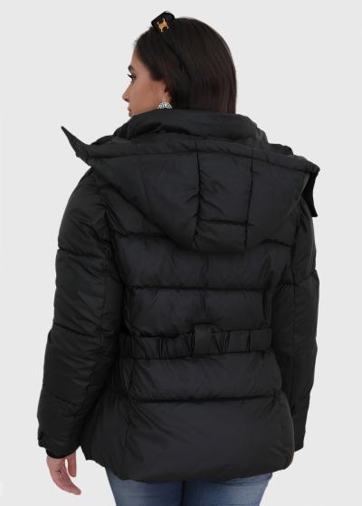 Dove melna īsa jaka ar jostu  - back