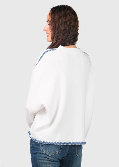 Dorota balts sieviešu džemperis - back