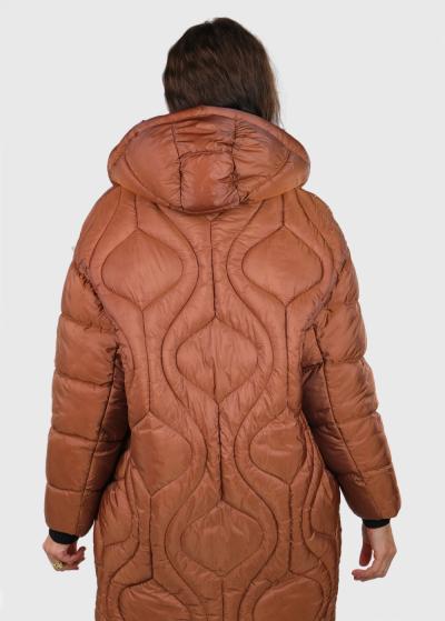 Ciel brūna jaka ar kapuci - back