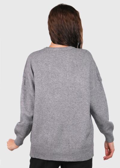 Adalyn pelēks silts džemperis  - back