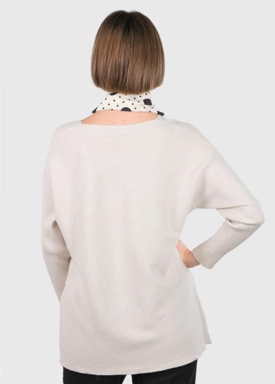 Amanda bēšs džemperis ar lakatu - back