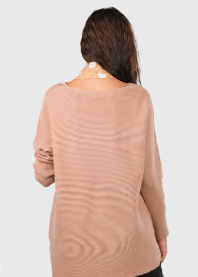 Amanda gaiši brūns džemperis ar lakatu - back