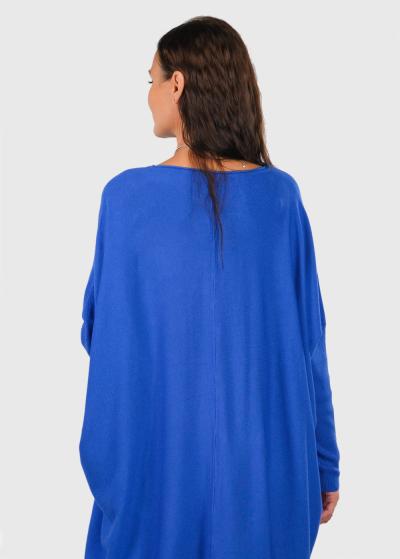 Amelia zils pagarināts džemperis - back