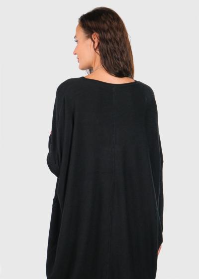 Amelia melns pagarināts džemperis - back