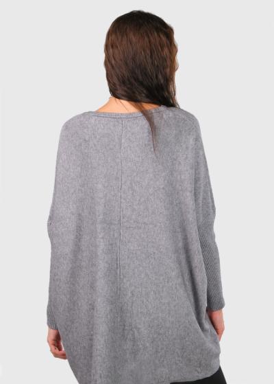Annabelle pelēks džemperis ar kabatām  - back