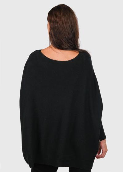 Arbella melns brīva piegriezuma džemperis - back