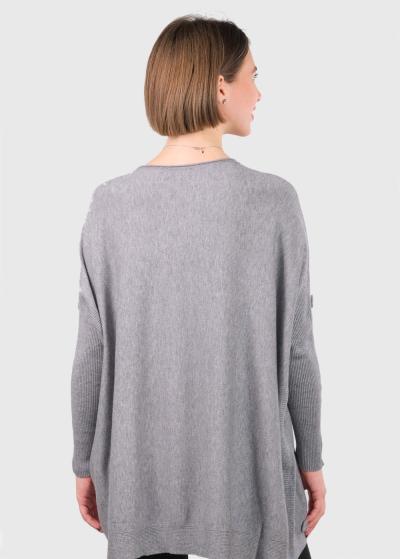 Ariana pelēks džemperis ar kabatām  - back