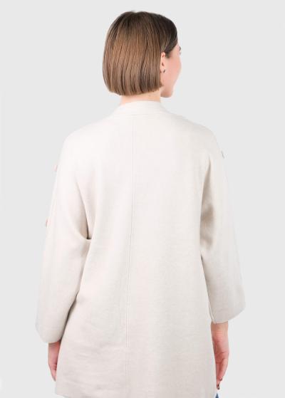 Beatrice gaiši bēšs kardigans ar pogām - back