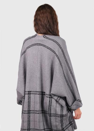 Bella pelēks kardigans ar kabatām - back
