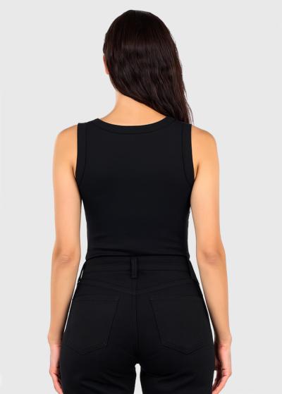 Deborah melns t-krekls ar apaļu izgriezumu  - back