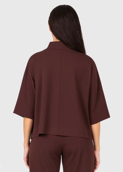 Eugenia brūns sieviešu kostīms ar kabatām - back