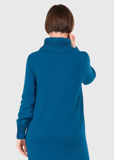 Annie zila džemperkleita ar augstu apkakli - back