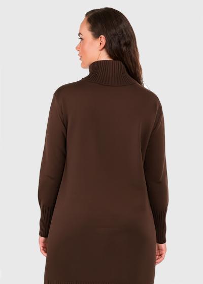 Annie brūna džemperkleita ar augstu apkakli - back