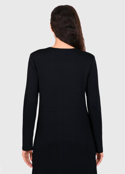 Ana melna džemperkleita ar kabatām - back