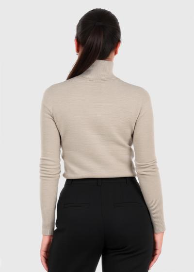 Angie bēša bītlene ar augstu apkakli - back