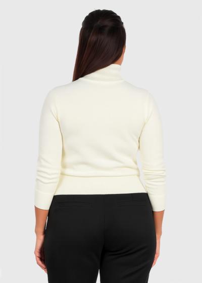 Angie balta bītlene ar augstu apkakli - back