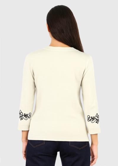 Cami bēšs džemperis ar rakstu  - back