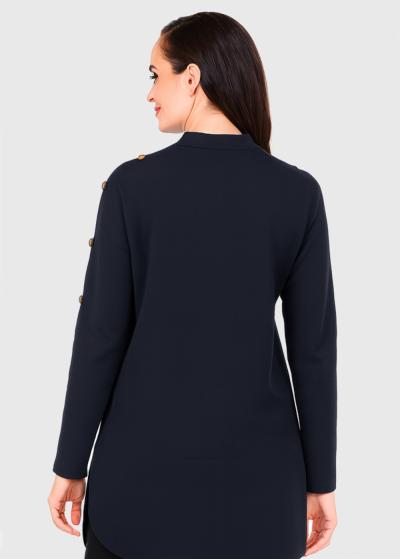 Cammie melns pagarināts džemperis - back