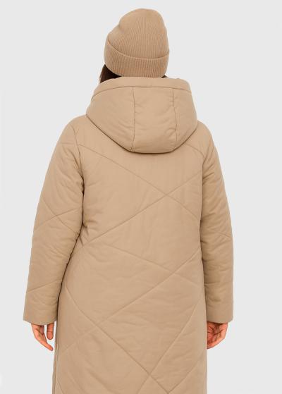 Dasha bēša gara jaka ar šķēlumiem sānos - back