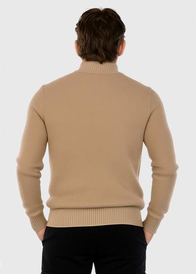 Autis bēšs džemperis ar augstu apkakli - back