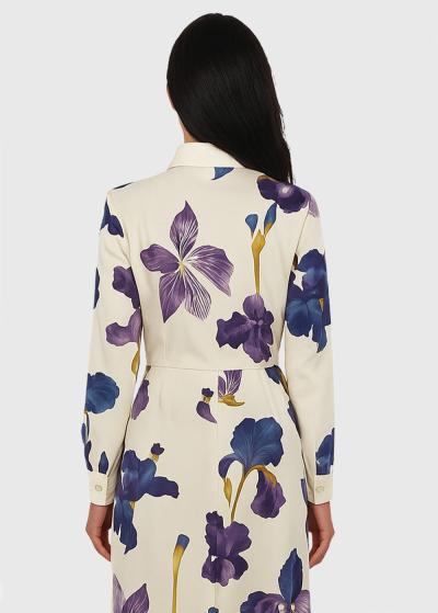 Tori bēša kleita ar ziedu rakstu  - back