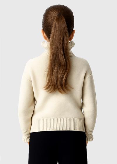 Teresa bēšs džemperis ar augstu apkakli - back