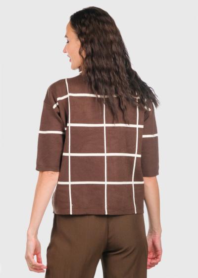 Tay brūns džemperis ar augstu apkakli - back