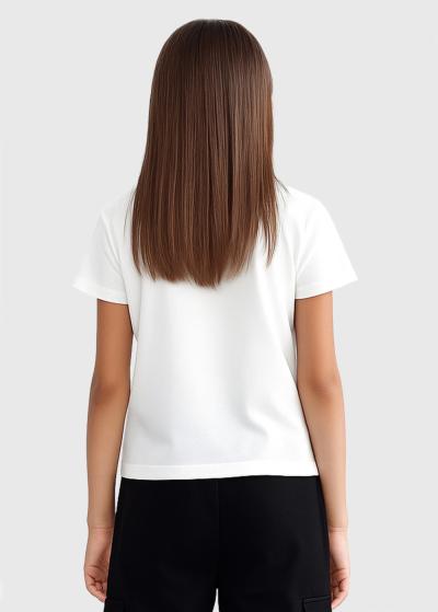 Sharon balts t-krekls ar rakstu - back