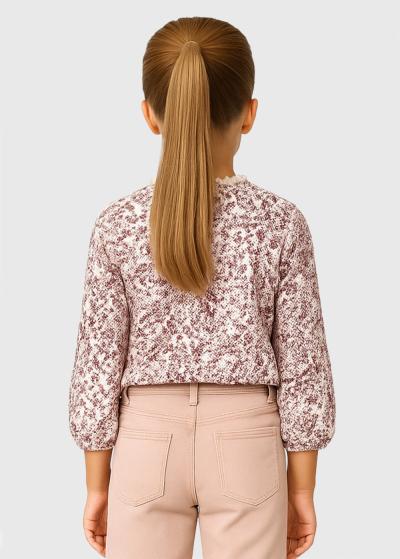 Selena rozā blūze ar ziedu rakstu  - back