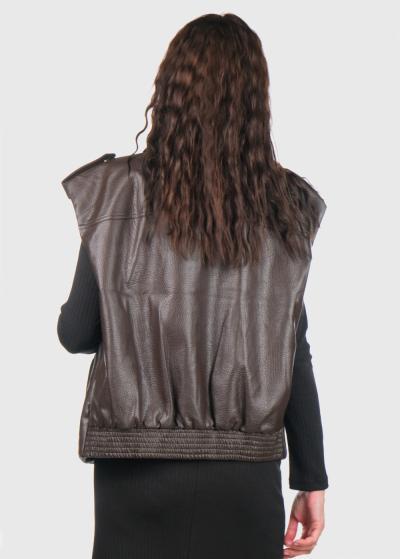 Patricia brūna mākslīgās ādas veste - back