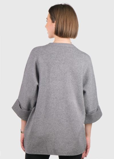 Pamela pelēks džemperisar kabatām - back