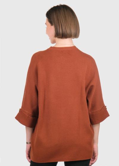 Pamela brūns džemperisar kabatām - back