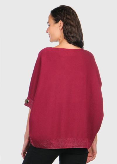 Pam bordo džemperis ar trīs ceturtdaļu piedurknēm - back