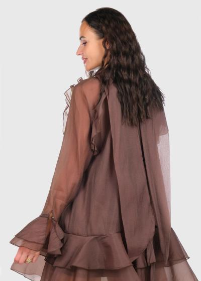 Whitney brūna īsa kleita ar volānu  - back