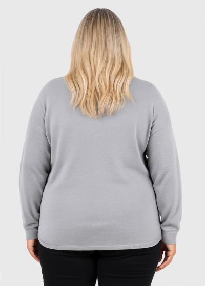 Keren grey sweater with pockets - back