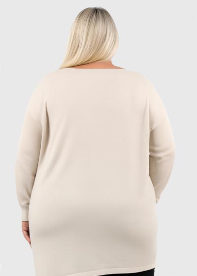 Amelia beige longline sweater - back