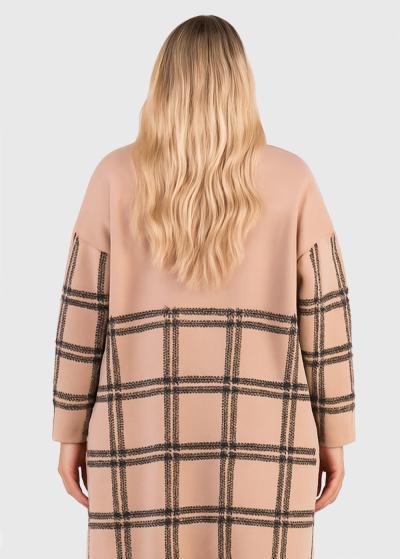 Bella beige cardigan with pockets - back